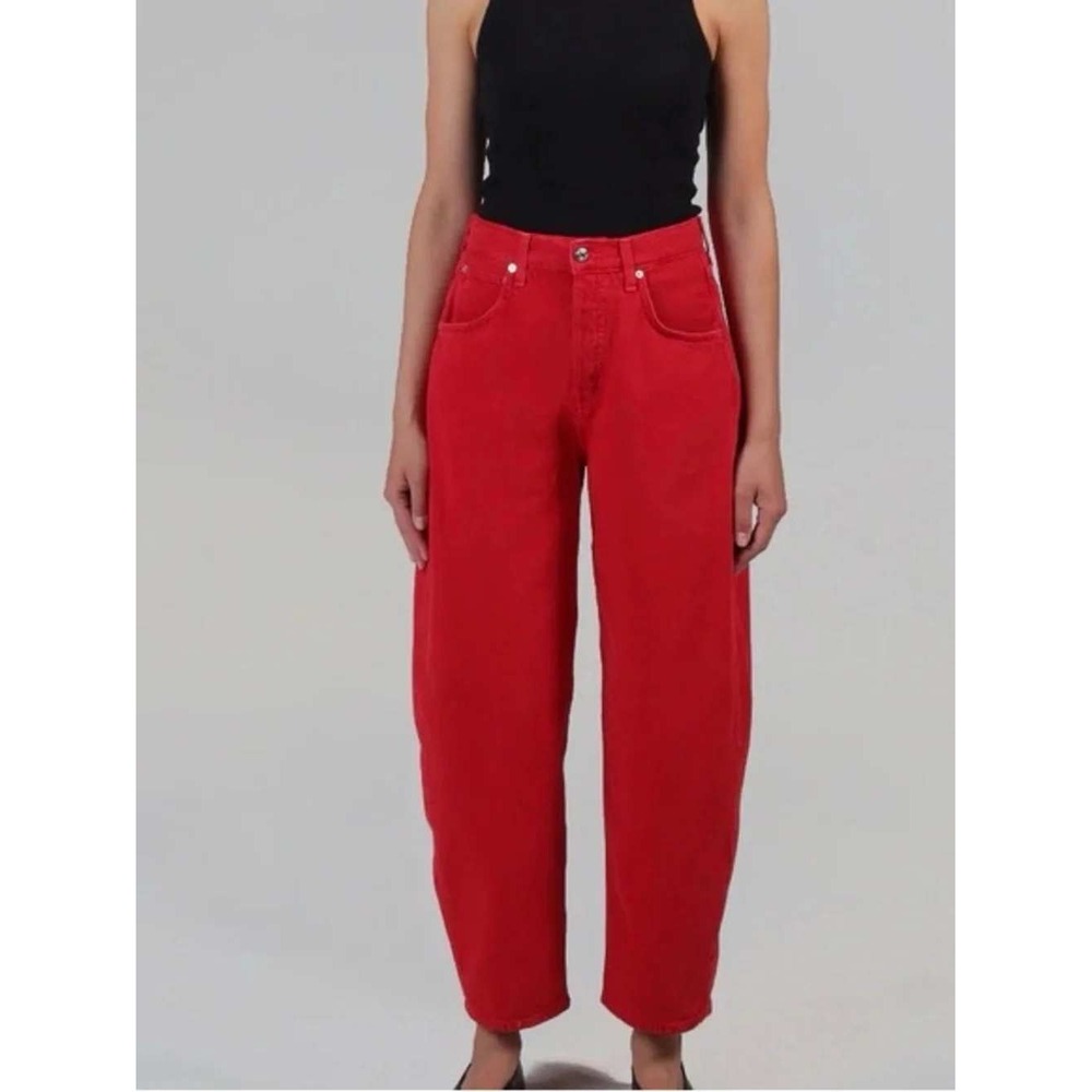 Agolde Twist Jean Tomato Red 23 Barrel Wide Leg Balloon Streetwear Denim Bold